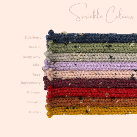 Knitted name sign sprinkle colours