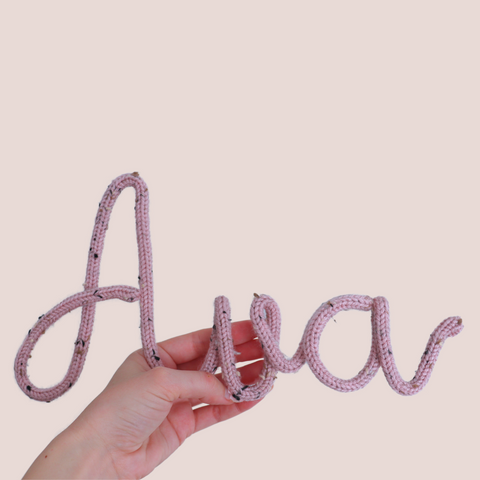 Knitted custom / personalised name sign