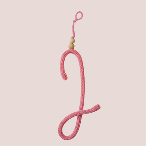 Letter J knitted letter sign