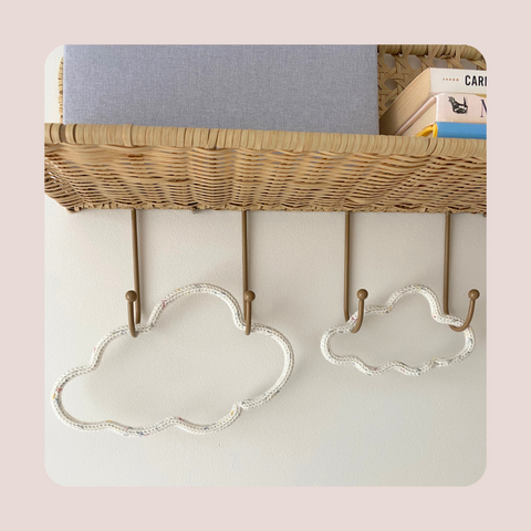 Moon and Clouds Knitted Wall Art