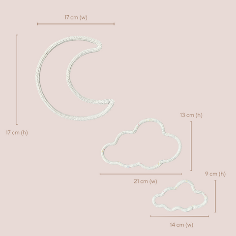 Moon and Clouds Knitted Wall Art