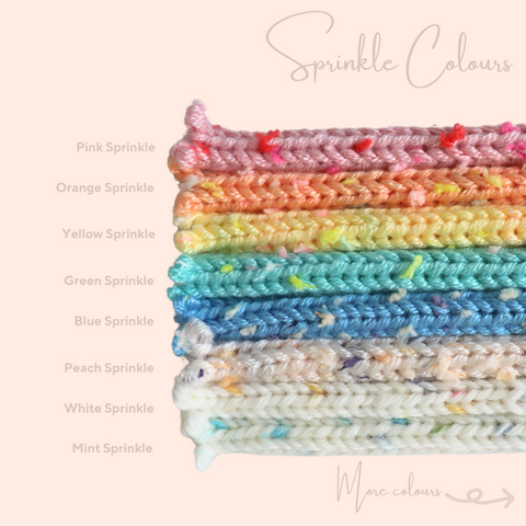 Knitted name sign sprinkle colours