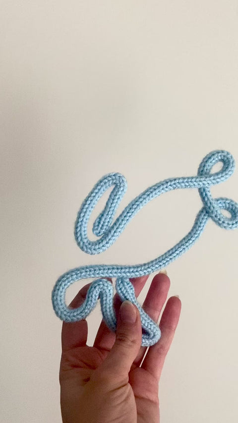 handmade knitted turtle sign