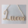 Lucas and letter L knitted name sign